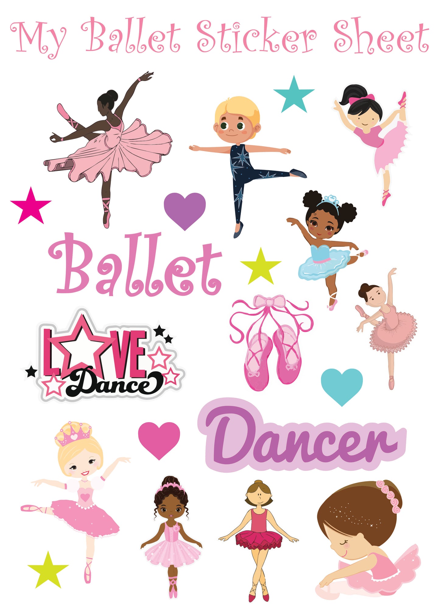 Kids Ballet Sticker Sheet