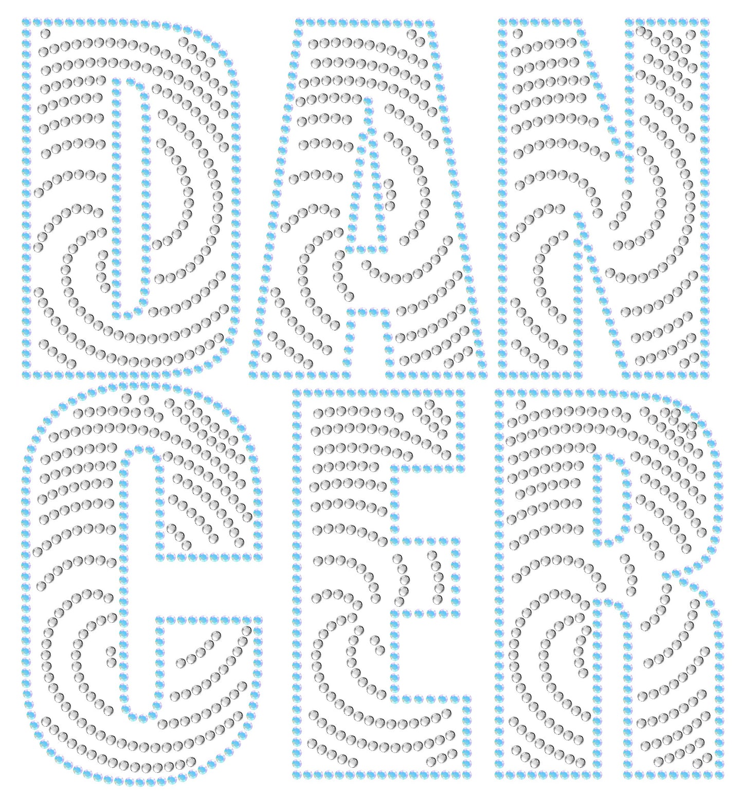 DANCER Swirly Block Letter Design (Large)