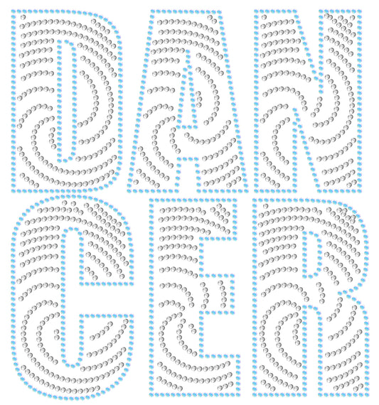 DANCER Swirly Block Letter Design (Large)