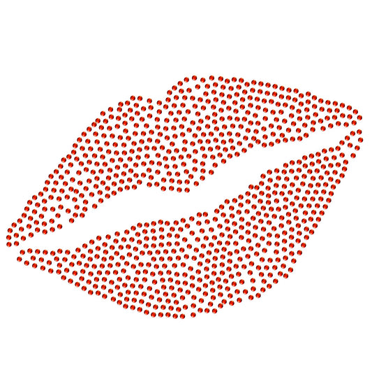 Red Lips Hotfix Rhinestone Transfer