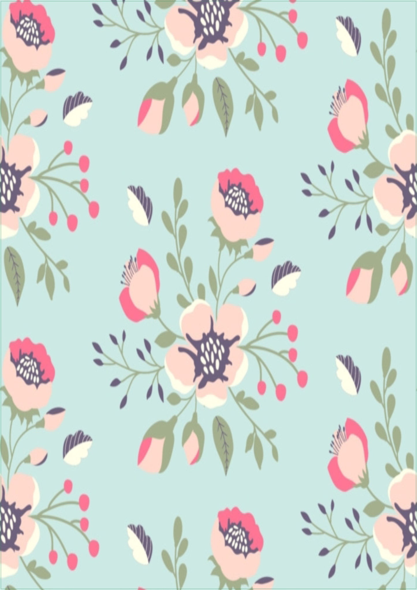 Pastel Blue Floral